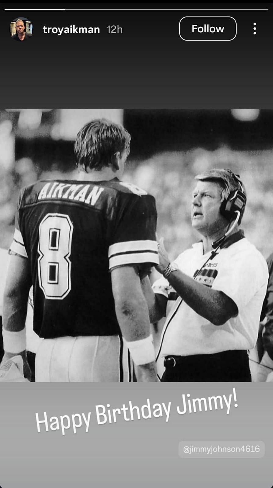 Aikman's Instagram story